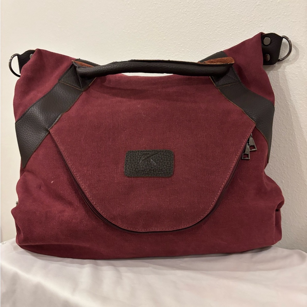 Elegant Maroon Canvas Tote Bag